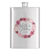 Bourgondië & Roze Bloemenkrans Moeder van de bruid Flacon (Voorkant)