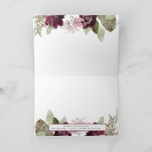 Bourgondië roze bloemig elegant stoffig blauw dank kaart (Binnen)