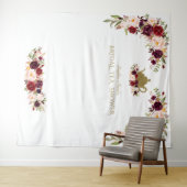 Bourgondië Roze Bloemige Bruiloftstheeceremonie Fo Wandkleed (In Situ (horizontaal))