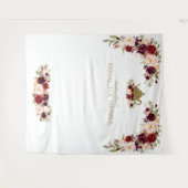 Bourgondië Roze Bloemige Bruiloftstheeceremonie Fo Wandkleed (Voorkant (horizontaal))