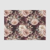 Bourgondie Roze Blush Bloem Tissuepapier (Voorkant)
