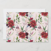 Bourgondië Roze Goud Roos Baby Meisje Douche Kaart (Achterkant)