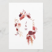 Bourgondië & Roze Herfst herfst bruiloft Menu (Achterkant)