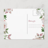 Bourgondië roze roos foto bruiloft dank u briefkaart (Achterkant)