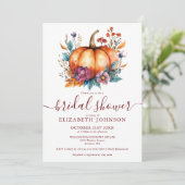 Bourgondië Rustic Herfst Pompoen Bruidsmeisjesfees Kaart (Staand voorkant)