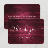 Bourgondië Rustieke Houten Trouw Bruiloft Verjaard Bedankkaart (Voorkant / Achterkant)