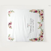 Bourgondië Saffraan Bloemige Bruids-Shower Fotohok Wandkleed (Voorkant (horizontaal))