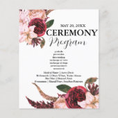 Bourgondië Sangria huwelijksceremonie programma's (Voorkant)