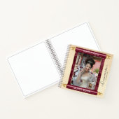 Bourgondië Scroll Foto Budget Quinceañera Gast Notitieboek (Binnen)