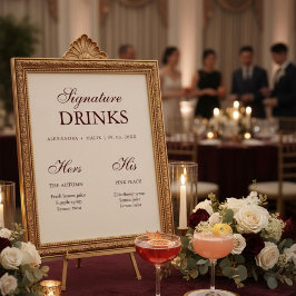 Bourgondië Signature Drank trouwbord Poster