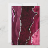 Bourgondië Silver Agate Script Navy Save the Date Aankondiging (Achterkant)