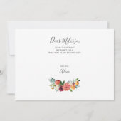 Bourgondië Sinaasappel Floral, u wordt mijn bruids Kaart (Achterkant)