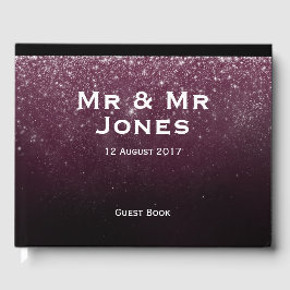 Bourgondië Sparkle Mr. & Mr. Wedding Guest Book Gastenboek