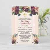 Bourgondië | Stevige Waterverf Floral Commune Kaart (Staand voorkant)