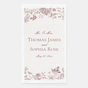 Bourgondië Toile de Jouy  Bloemen Huwelijk Servet