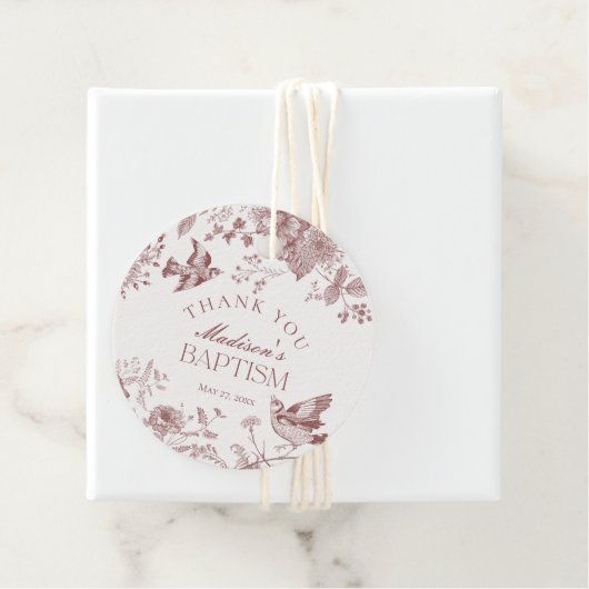 Bourgondië Toile de Jouy  bloemendoop Bedankjes Labels (In situ)