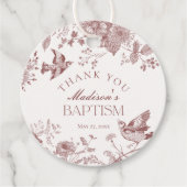 Bourgondië Toile de Jouy  bloemendoop Bedankjes Labels (Voorkant)