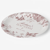 Bourgondië Toile de Jouy  bloemendoop Papieren Bordje (Gekanteld)