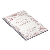 Bourgondië Toile de Jouy Floral bruiloft gastenboe Notitieboek (Rechterzijde)