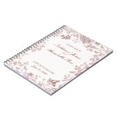 Bourgondië Toile de Jouy Floral bruiloft gastenboe Notitieboek (Linkerzijde)