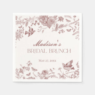 Bourgondië Toile Jouy  Bloemen Bruids Brunch Servet