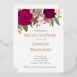 Bourgondië Tuin Bloemen Vrijgezellenfeest Folie Uitnodiging