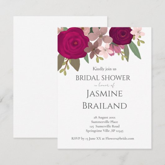 Bourgondië Tuin Bloemen Vrijgezellenfeest Kaart (Voorkant / Achterkant)