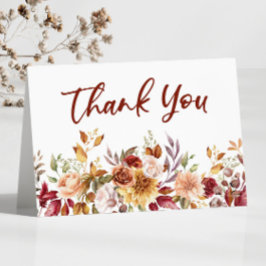 Bourgondië Verbrand Oranje Bloem Bloemen Bruiloft Bedankkaart