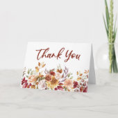 Bourgondië Verbrand Oranje Bloem Bloemen Bruiloft Bedankkaart (Voorkant)