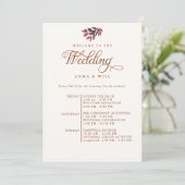 Bourgondië verlaat elegante herfst bruiloft route kaart (Staand voorkant)