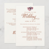 Bourgondië verlaat elegante herfst bruiloft route kaart (Voorkant / Achterkant)