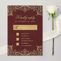Bourgondië Vintage Goud Elegante Calligrafie Bruil