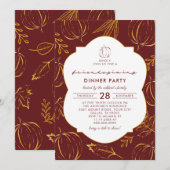 Bourgondië Vriendschapsdiner Sinaasappel pompoenbl Kaart (Voorkant / Achterkant)