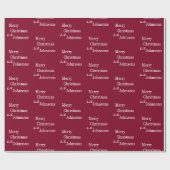 Bourgondië Vrolijk Kerstfeest gepersonaliseerd Cadeaupapier (Vlak)