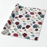 Bourgondië Waterverf Rode Marine Bloemen Boho Huwe Cadeaupapier<br><div class="desc">Waterverf Bourgondië Rode Navy Bloemen Rustiek Boho Wedding Wrapping papier. Perfect voor een herfstbruiloft. Het ontwerp is voorzien van een prachtig boeket van bordeaux / Marsala, perzik, marine bloemen met bijpassende bladeren. Vind meer bijpassende design en variaties in mijn "blissweddingpaperie" winkel. En voel je vrij om contact met mij op...</div>