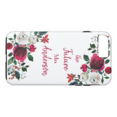Bourgondië Waterverf Roos Floral de Toekomst Mevro Case-Mate iPhone Case (Achterkant (Horizontaal))