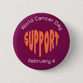 Bourgondie Wereld Kanker Dag Ronde Button 5,7 Cm (Voorkant)