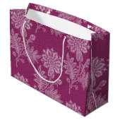 Bourgondië Wijn Bloemige Kant Bruidsshower Groot Cadeauzakje (Achterkant Gekanteld)