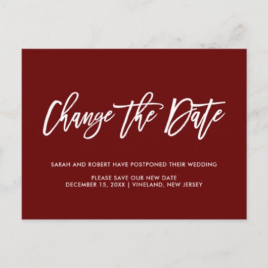 Bourgondië Wijzigingsdatum Uitgesteld Afgelaste br Aankondigingskaart (Voorkant)