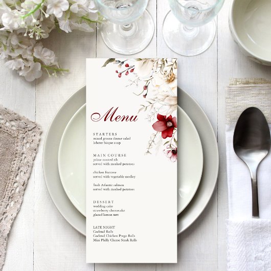 Bourgondië Winter Elegantie Menu Kaart