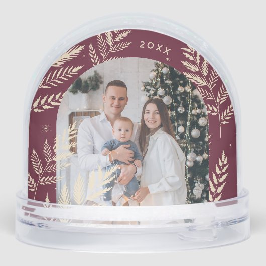 Bourgondië | Winter Laurel Foto Sneeuwbol (Achterkant)