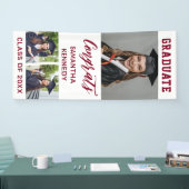Bourgondië & Wit 3 Foto Verticaal Afstuderen 2025 Spandoek (Beurs)