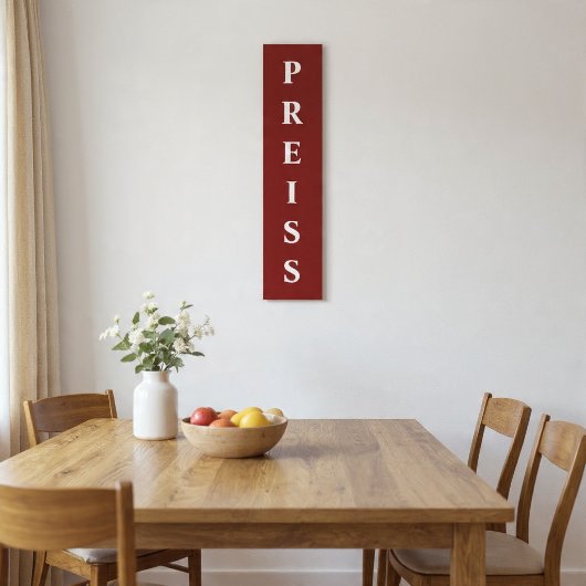 Bourgondië/Wit Eerst/Familie/Achternaam Canvas Afdruk