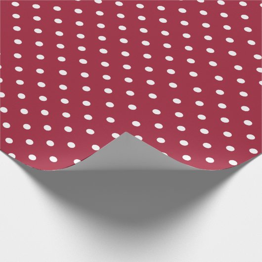 Bourgondië | Wit Polka Dot inpakpapier (Hoek)
