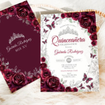 Bourgondië Zilveren Bloemstuk Quinceanera