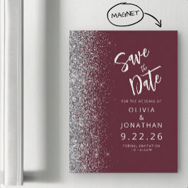 Bourgondië Zilveren Huwelijk Save the Date Magnetische Uitnodiging