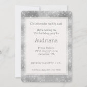 Bourgondië Zilveren Sparkle Glitz Verjaardag Kaart (Voorkant)