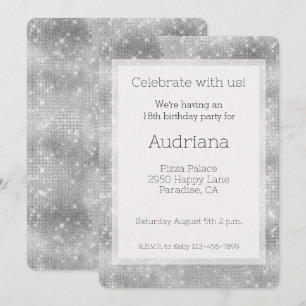 Bourgondië Zilveren Sparkle Glitz Verjaardag Kaart