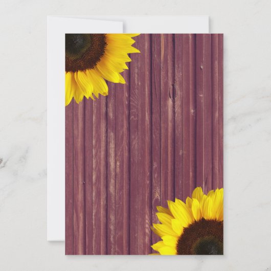 Bourgondië & Zonnebloem bruiloft uitnodiging (Achterkant)