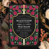 Bourgondië Zwaard Schild Fantasy Monogram Huwelijk Kaart